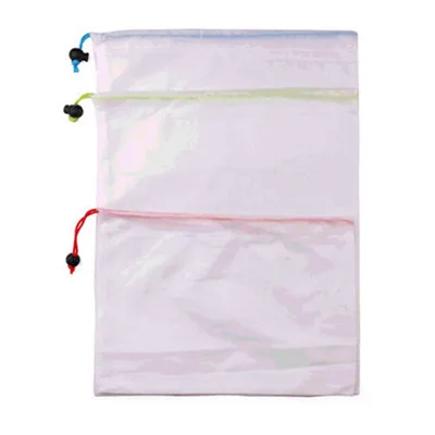 Solid color mesh bag 12 шт многоразовые сетки производят сумки моющиеся экологически чистые сумки на хранение продуктов питания фрукты овощи игрушка упаковка подарочный пакет 66 - Цвет: Solid color mesh bag