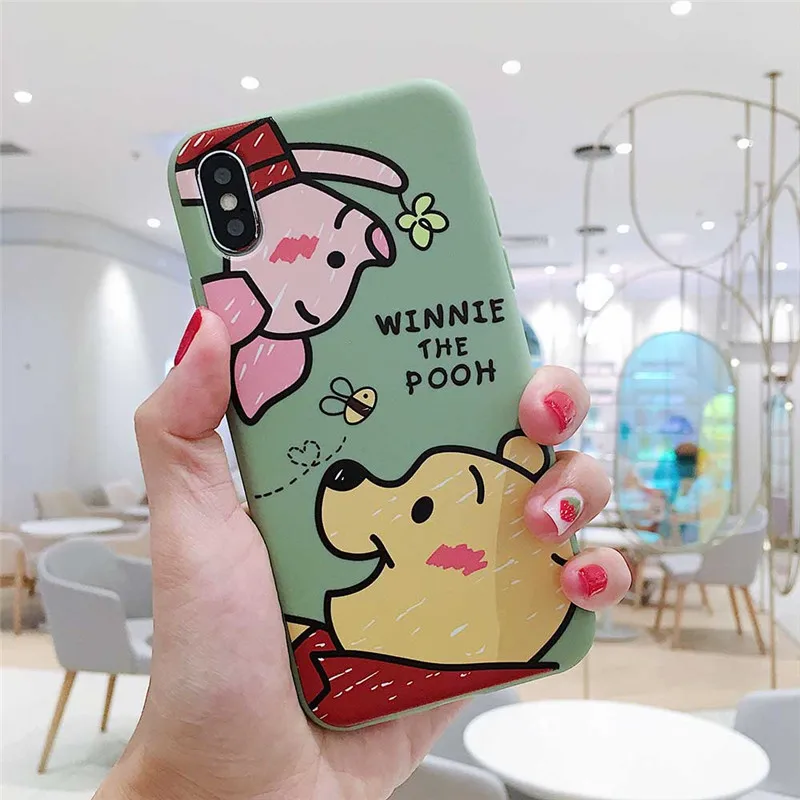 Медвежонок пух чехол для телефона s для iphone 6 6S 7 8 Plus X XS MAX XR 11 Pro MAX милый мультяшный Мягкий ТПУ силиконовый чехол