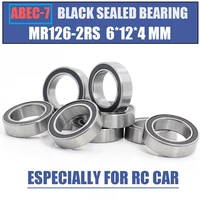 mr126rs bearing 10pcs 6x12x4 mm abec 7 hobby electric rc car truck mr126 rs 2rs ball bearings mr126 2rs black sealed