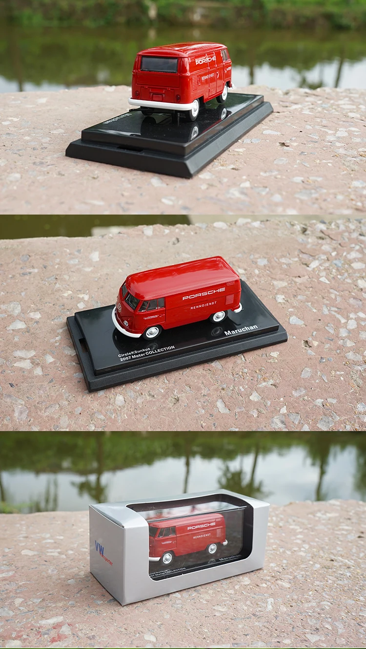 1: 64 VW фургон грузовой автобус T1 литая модель автомобиля игрушки Металлическая Модель автомобиля оригинальная коробка
