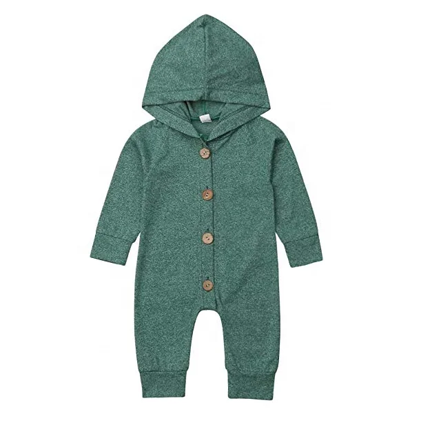 Newborn Baby Girl Boy Rompers Autumn Clothes Solid Color Long Sleeve Cotton Hoodied knitting Romper Jumpsuit Comfy Outfit