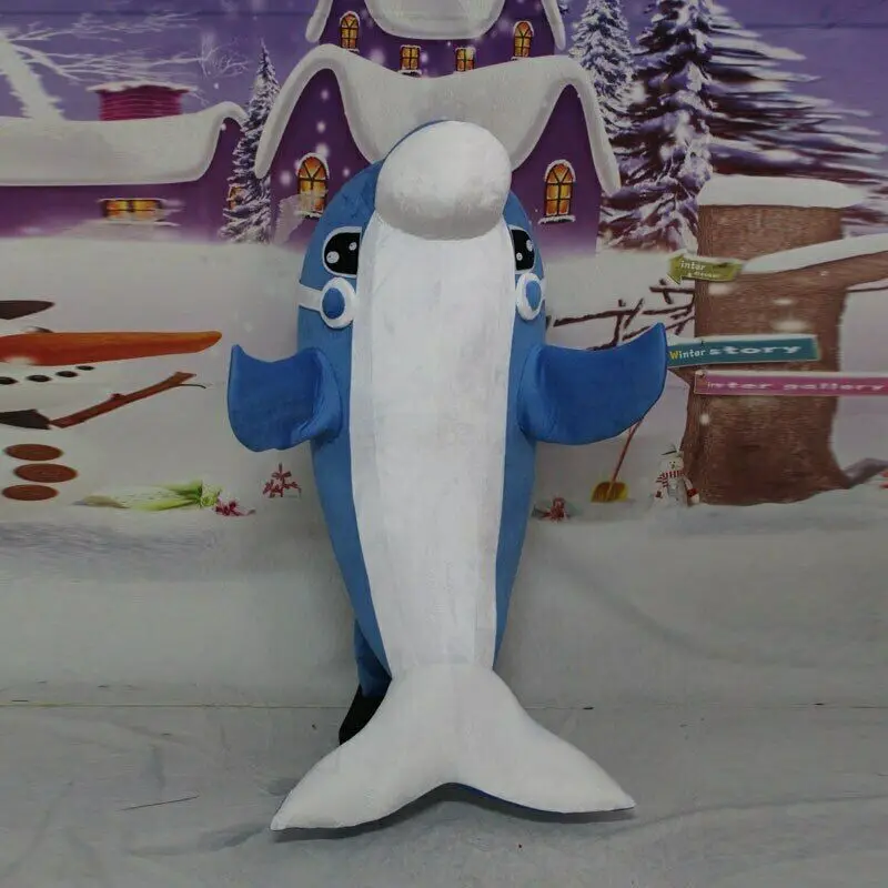 Cartoon Dolphins Mascot Costume Cosplay Fursuit Party Game Fancy Dress Outfits Halloween Adults Character Advertising Parade New |