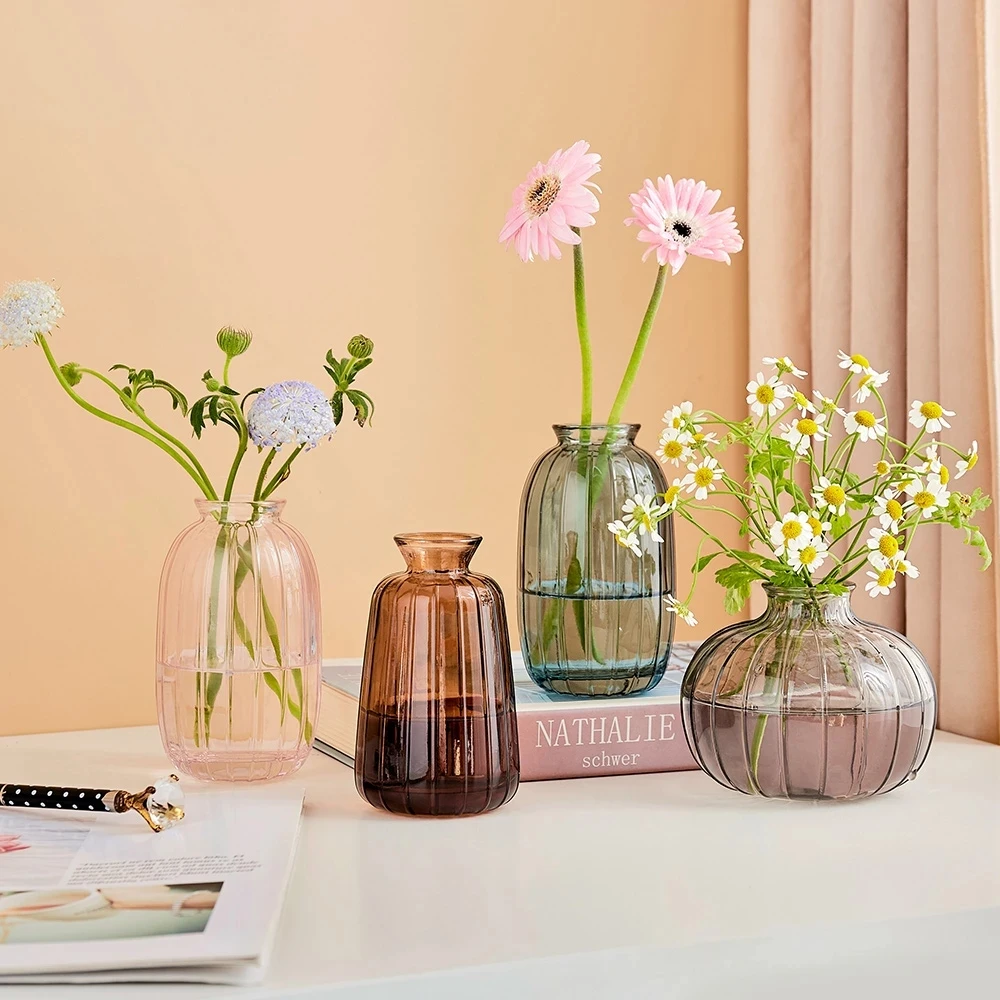 

Скандинавская прозрачная стеклянная ваза, маленький Декор для гостиной, домашний декор, Современная Цветочная ваза, украшение для дома