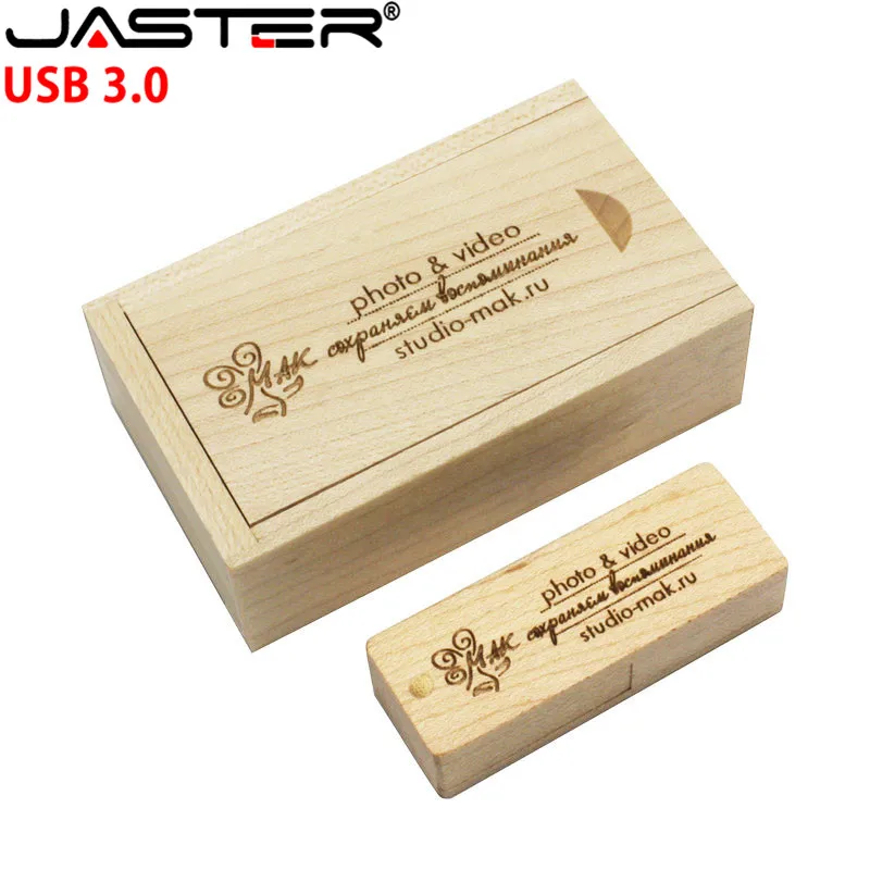 JASTER USB 3,0 Натуральные Деревянные USB+ упаковочная коробка USB флеш-накопитель деревянная Флешка 4G 8GB 16GB 32GB u диск фотографии свадебные подарки