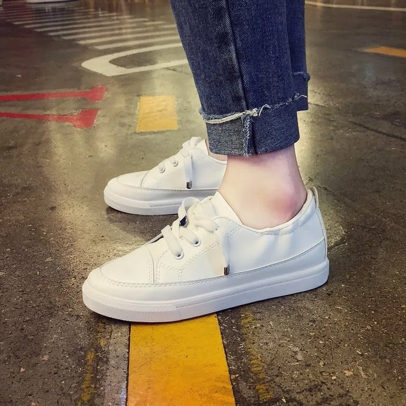 

LEOSOXS Microfiber Casual Women Shoes White Sneakers Platform Flat Sneakers 2021 New Vulcanized Chunky Sneakers For Women Shoes