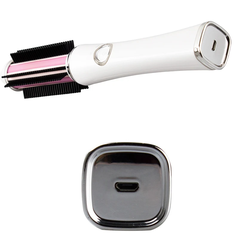 Перезаряжаемая usb-щетка для завивки волос с аккумулятором, светодиодный индикатор с зарядкой и шнуром питания