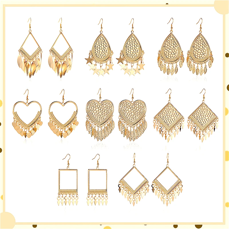 1 пара серьги в виде колец Модные ботильоны с кисточками уха обруч блеск Форма