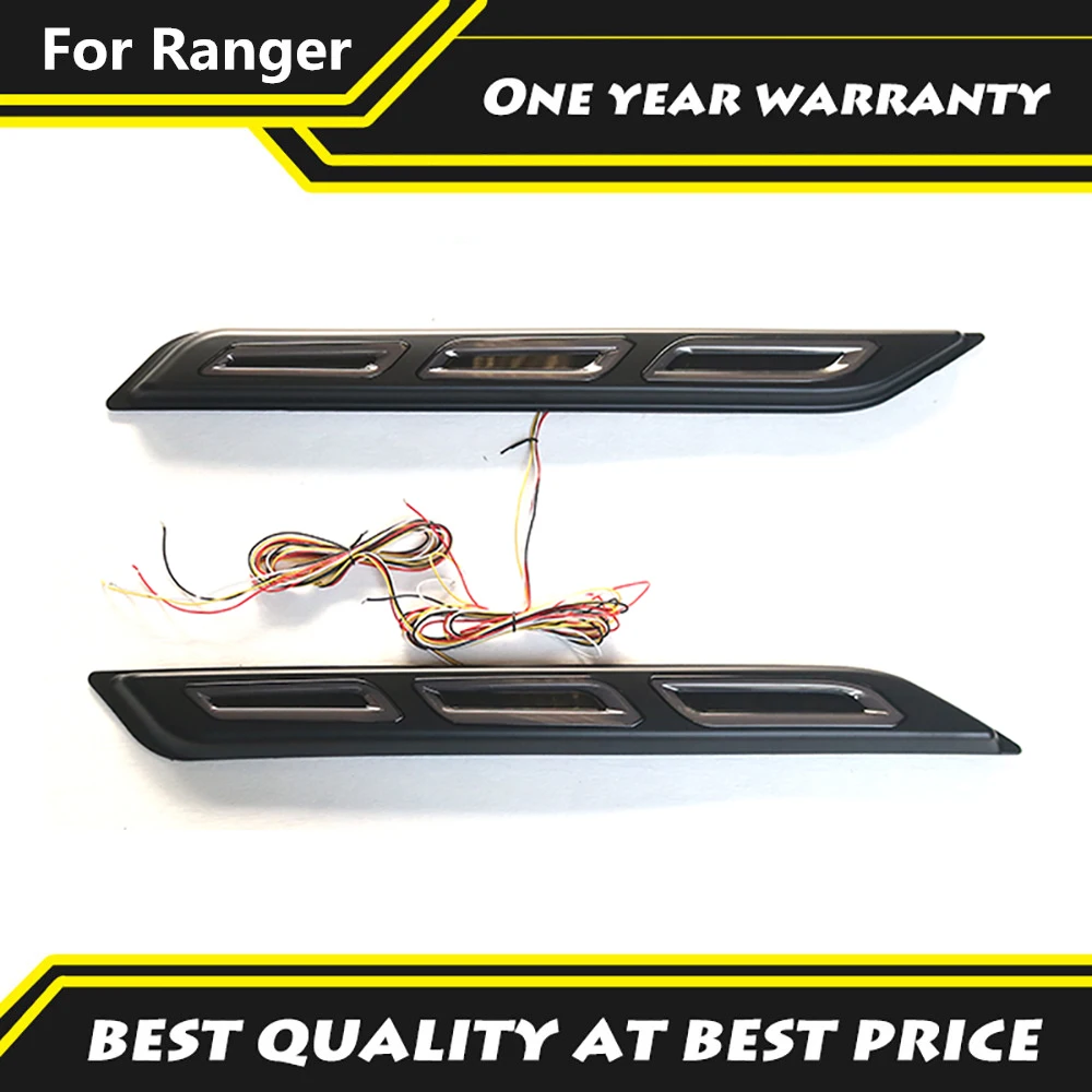 

ABS Matte Black Car Exterior Accessories LED Side Running Wing Bonnet Light Fit For Ford Ranger Everest Endeavour