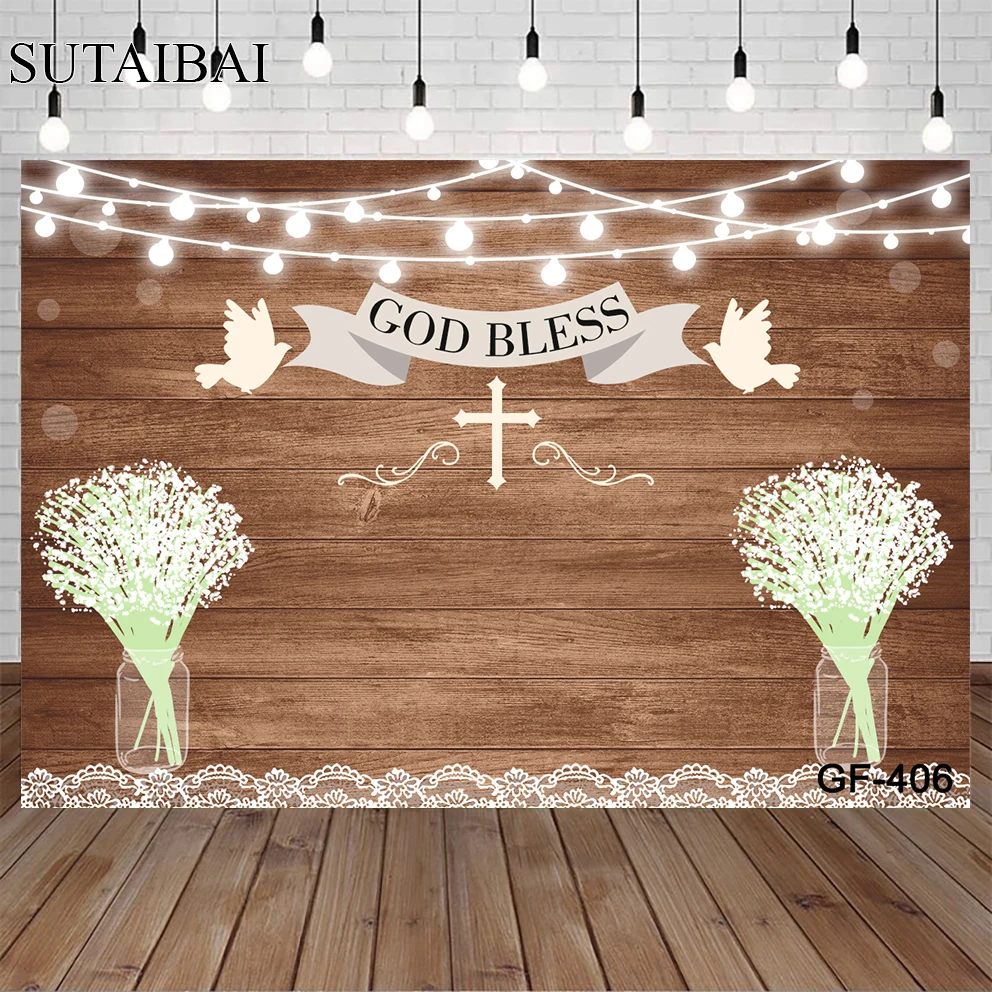 

Photo Background for Subject Newborn Baptism First Holy Communion Backgrounds Wooden Floor God Bless Baby Show Photo Decor Props