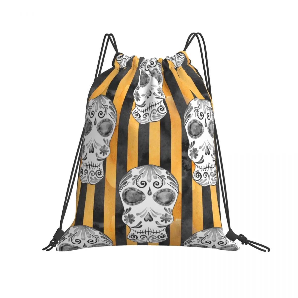 

Sport Gym Bag Skull Head Stripe Print Drawstring Sport Fitness Travel Outdoor Backpack Shopping Bags Yoga Bag