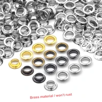 kalaso 100sets 8mm pure brass material grommet eyelet with washer fit leather craft shoes belt cap bag diy accessories