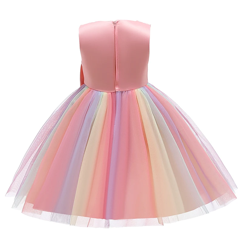2020 Summer Kids Dresses For Girls Wedding Birthday Party Dress Bowknot Princess Children Clothing 2 3 4 5 6 10 Year | Детская одежда и