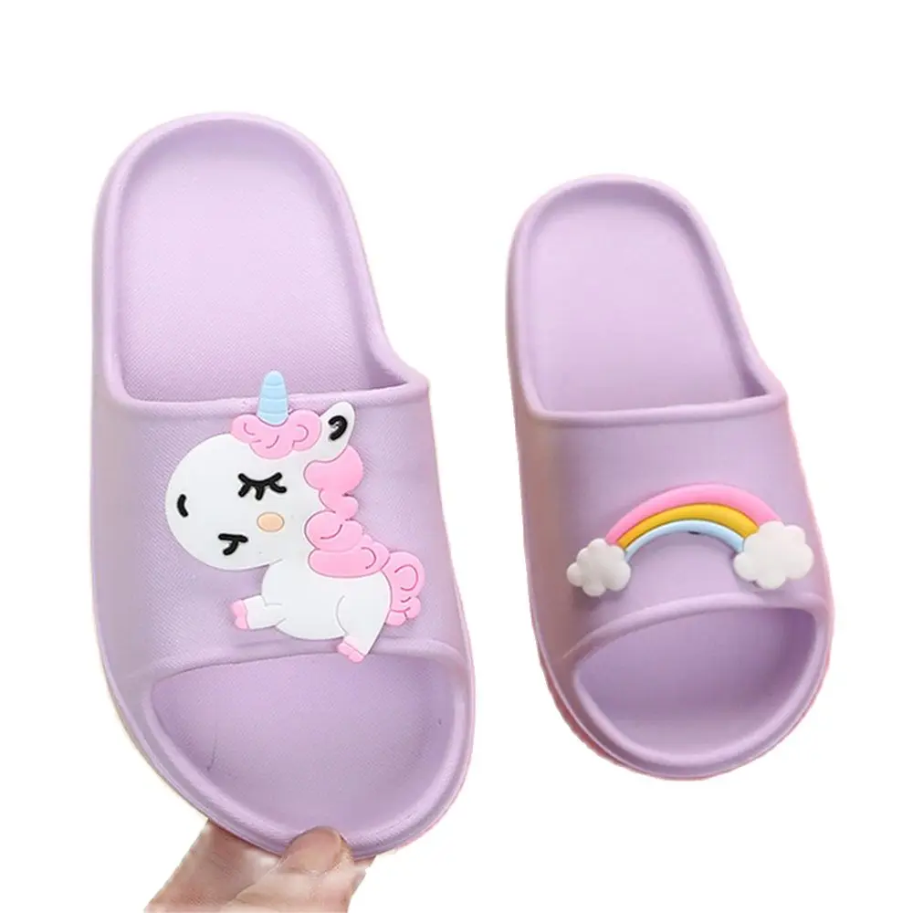 Тапочки Suihyung для мальчиков и девочек мягкие Нескользящие единорог летняя обувь
