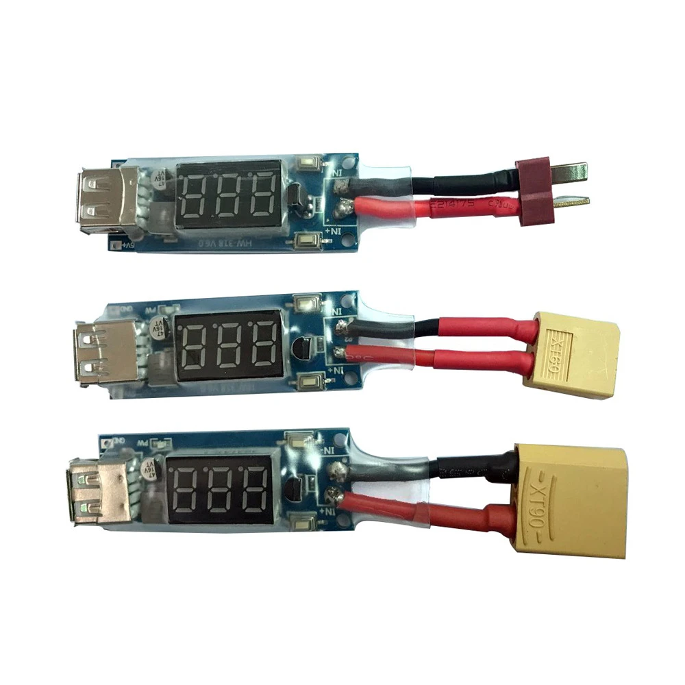 

Lipo Battery XT60 T Plug XT90 Field Convertor To USB Phone Charger 5V 2A Output 7.4-40V Wide Input for Outdoor RC Drone