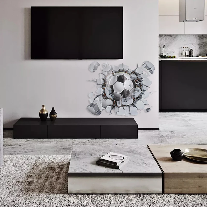 Наклейки на стену с изображением футбола 3D наклейки для детской комнаты декор