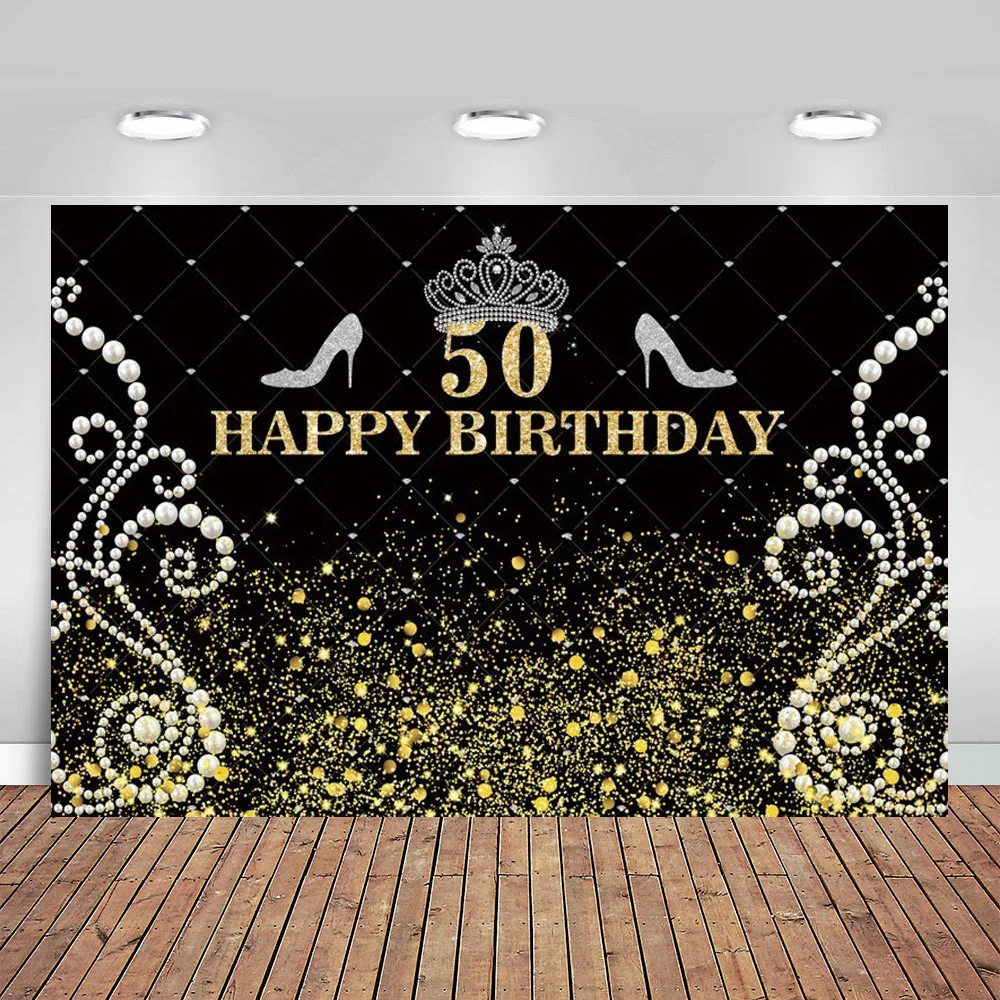 Фон для фотосъемки с изображением элегантной леди на день рождения платиновым