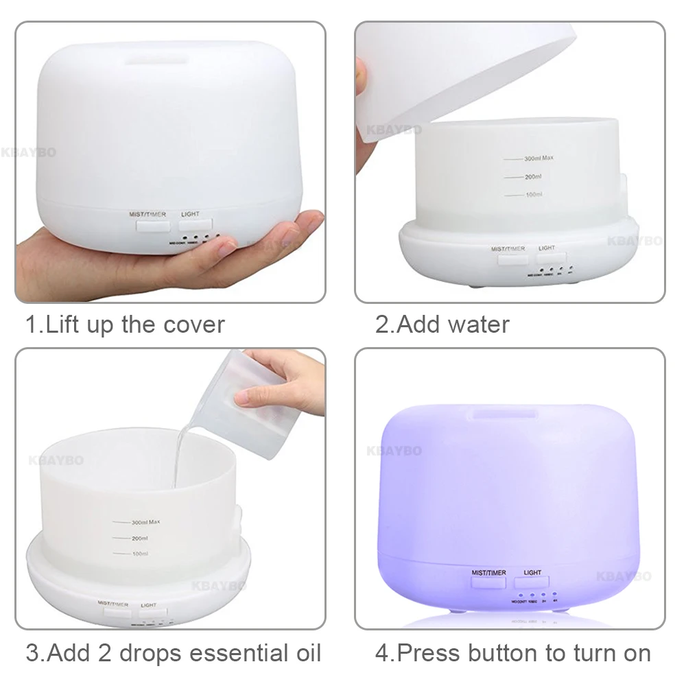 300 мл Ароматический диффузор с эфирными маслами ультразвуковой увлажнитель
