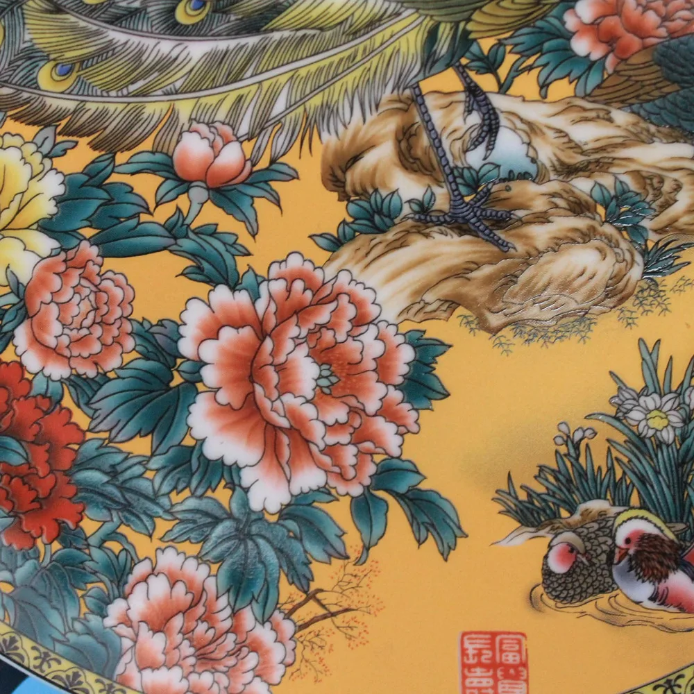 Китайская система Qianlong year фарфоровые тарелки с Фениксом украшения для дома | Дом