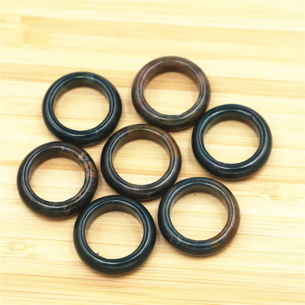 

Wholesale 8pcs Natural Stone Agates Rings 6mm Rings Women Jewelry Attractive Texture Gem Stone Individuality Unisex Rings