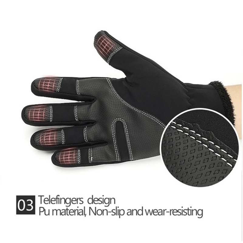 

Winter Anti Skid Thermal Outdoor Sports Gloves Motorcycle Riding Skiing Climbing Waterproof Windproof Touchscreen Glove Unisex