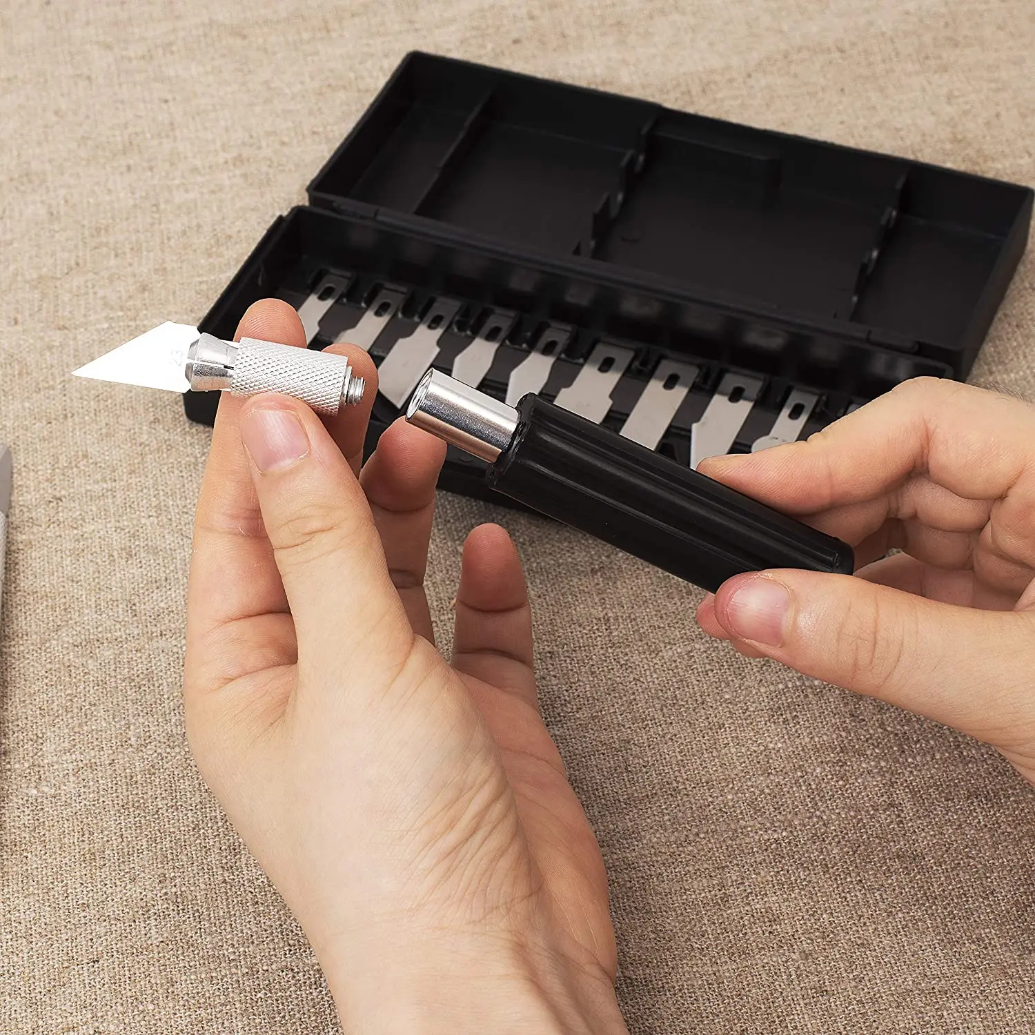 Leather Cutting Tools Exacto Knife Blades 13 Piece Kit Craft Set for Crafting Cutter Hobby Pen Razor Caving Knifes | Дом и сад