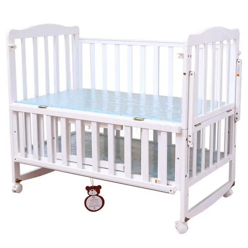 Детская кровать большая из массива дерева белая подставка многофункциональная