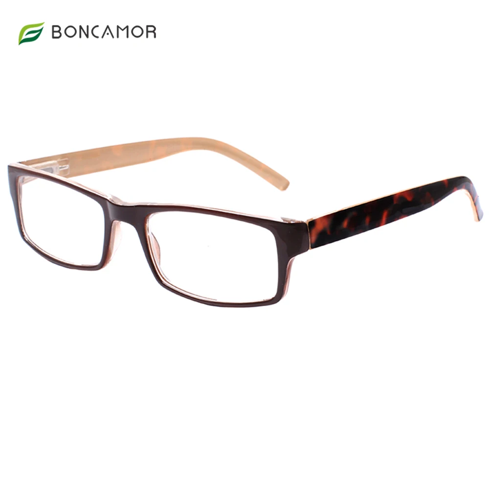 

Boncamor Reading Glasses Rectangular Fashion Lightweight Eyeglasses Readers for Women and Men