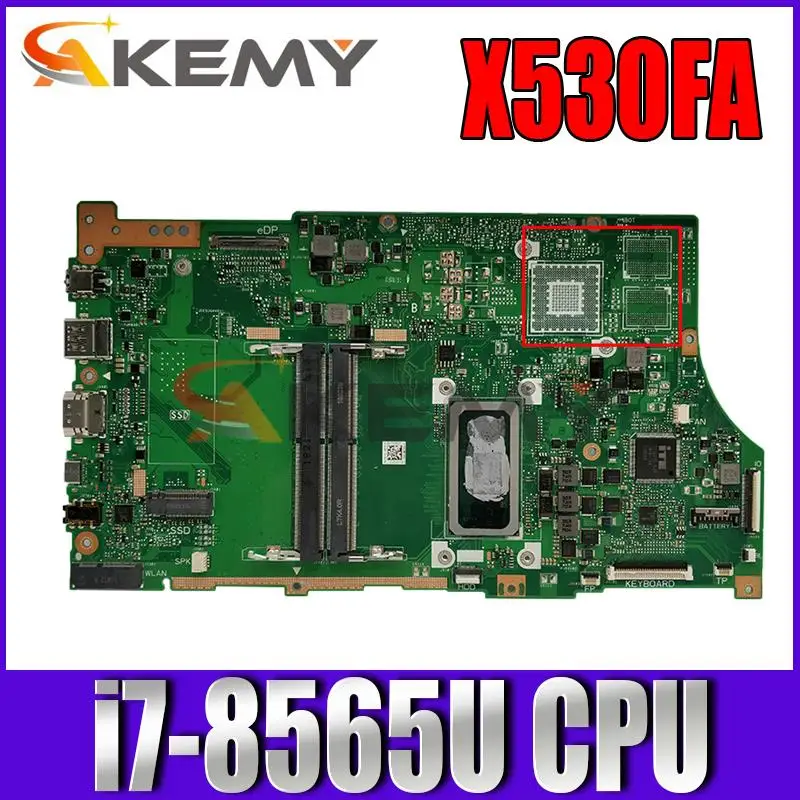 

Akemy X530FA notebook mainboard For ASUS S5300F X530F X530FA laptop motherboard mainboard with i7-8565U CPU GM tested full 100%