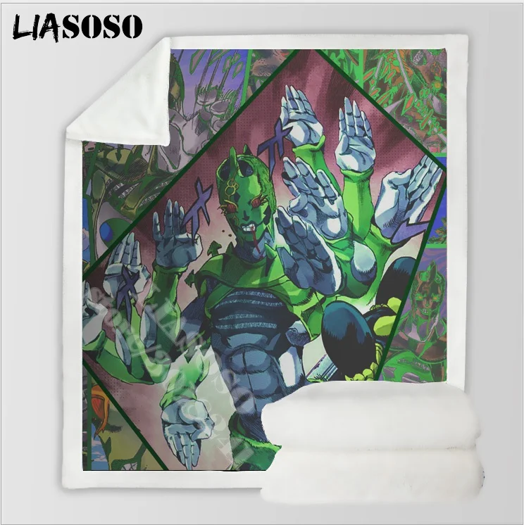 3D принт JoJo странное приключение Kujo Jotaro одеяло флисовое подростковое