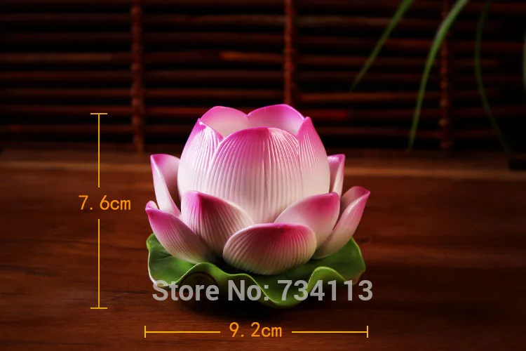 Лотосная лампа для Будды Керамическая скульптура Подсвечник Декоративное фарфоровое искусство и ремесло Китайская украшение удачи 1 шт. на.