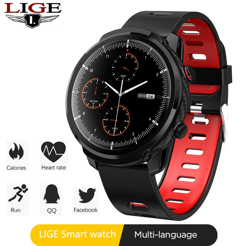 

LIGE New Sport Watch Man Women Smart Watch Blood Pressure Tracking Fitness Chronograph IP68 Waterproof Clock For Android ios