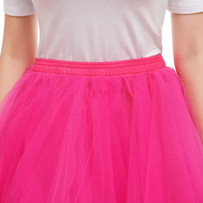 

New Adults Tulle Tutu Solid Color Mesh Fashion Basic Skirt Up Party Costume Ballet Womens Girl Dance Wear