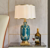 luxury modern white ceramic table lamp for bedroom bedside lamp nordic simple american led desk lamp e27 110v 220v home decor