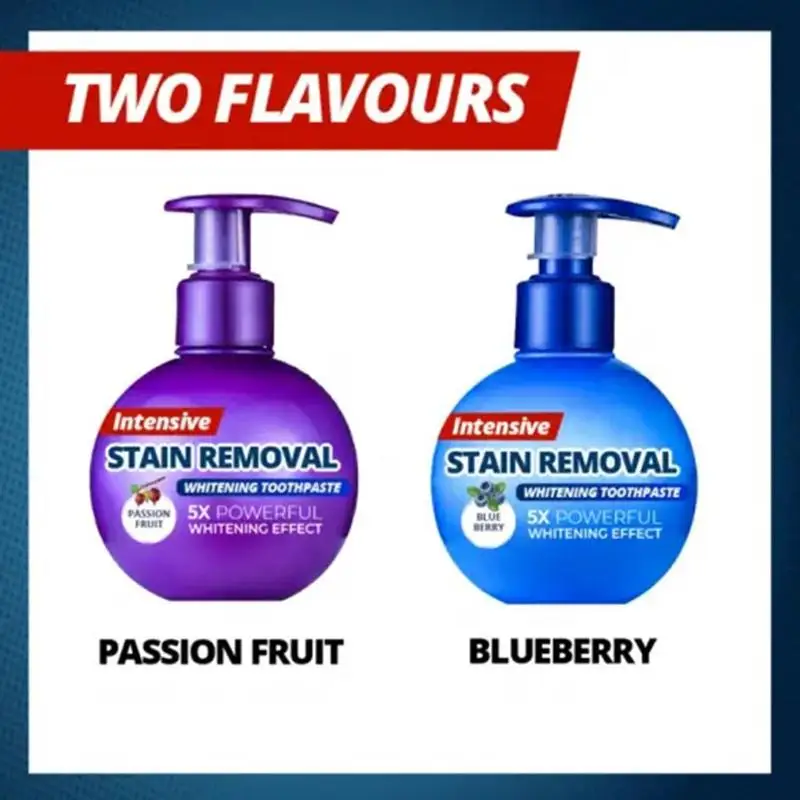 

220g Toothpaste Stain Removal Baking Soda Fruit Blueberry Whitening Teeth Toothpaste Passion Soda Toothpaste