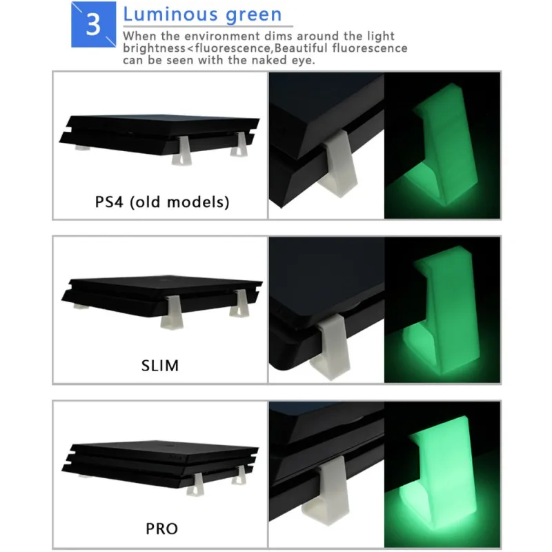 K нескользящий дизайн светящееся зеленое основание для Sony PS4/Slim/Pro Host охлаждающая