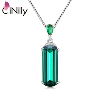 cinily authentic green emerald 925 sterling silver pendants for party women fine jewelry chain pendant sp017