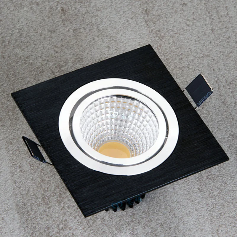 Envío Gratis LED cuadrado luz descendente mazorca regulable AC 85-265V 7W 9W 12W Led empotrable lámpara de punto para techo bombillas de luz de iluminación interior