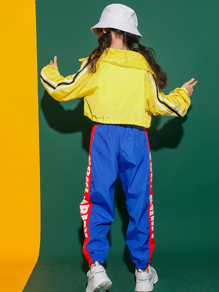 Детская одежда для бальных танцев в стиле хип-хоп толстовка топы пальто штаны