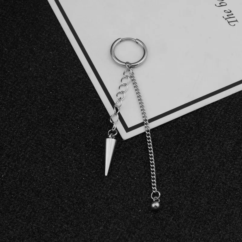 1 шт. поп звезда Джин же Стиль серьги острие из нержавеющей стали кисточкой для