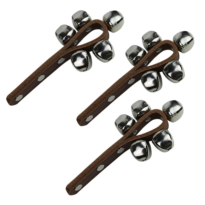 Три колокола ручной Колокольчик кожаные музыкальные погремушки инструменты