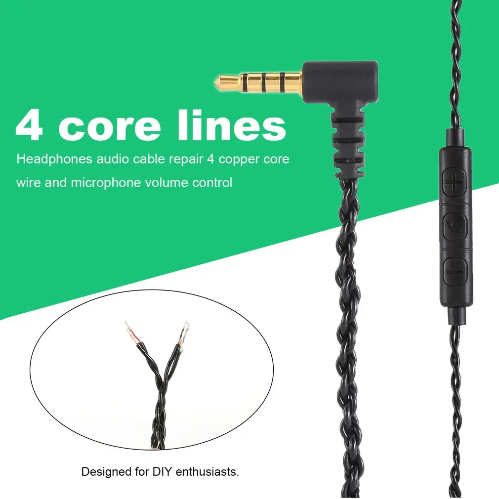 Сменный аудиокабель для ремонта наушников разъем TRS 3 5 мм 4 медных провода с