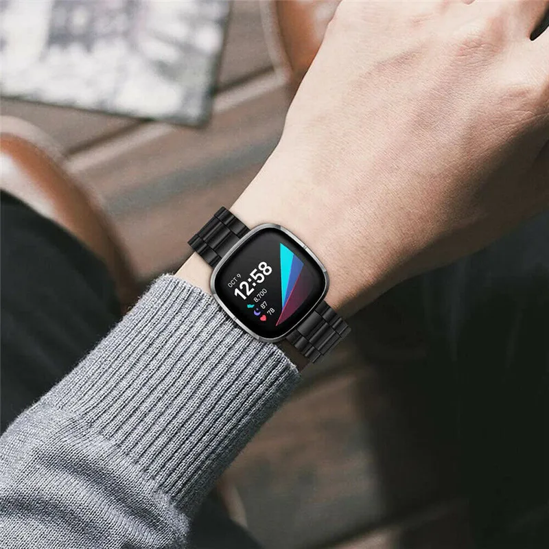 Оптовая продажа Нержавеющая сталь ремешок для наручных часов Fitbit Versa 3