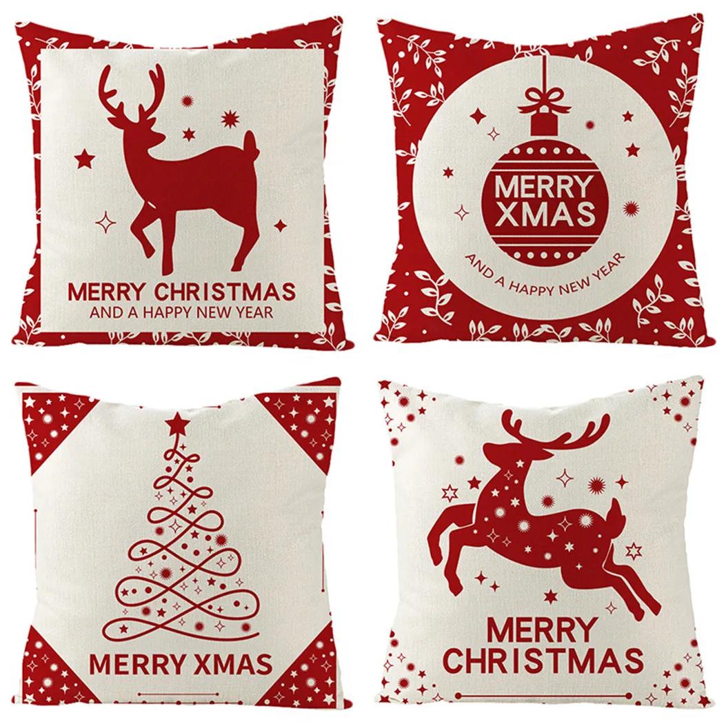 

Christmas Pillow Case Cushion Cover Cotton Linen PillowCase Decorative Sofa Cushion Case Bed Pillow Cover Car Cushion Cover