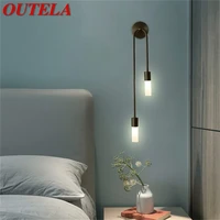outela brass wall lamp modern gold sconces simple led indoor light for home living room