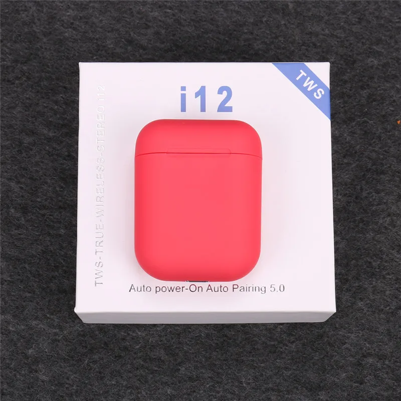 Inpods 12 наушники i7s i9s i11 i12 Tws беспроводные Bluetooth наушники гарнитура Прямая поставка - Цвет: Red