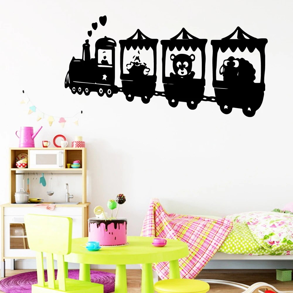 Настенная Наклейка современные виниловые наклейки с животными на поезда