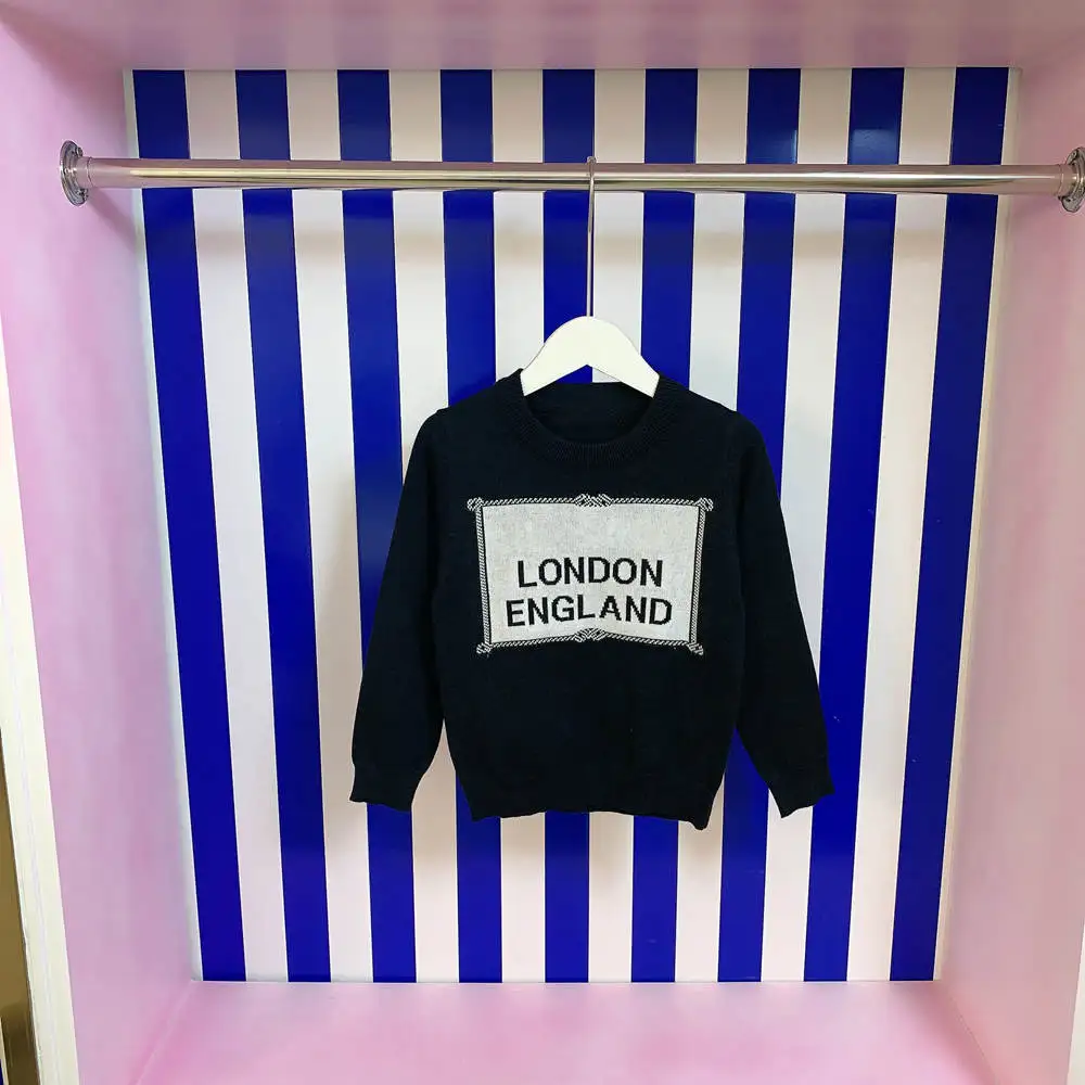 Свитер осенняя и зимняя одежда пуловер для мальчиков девочек рубашка Детский