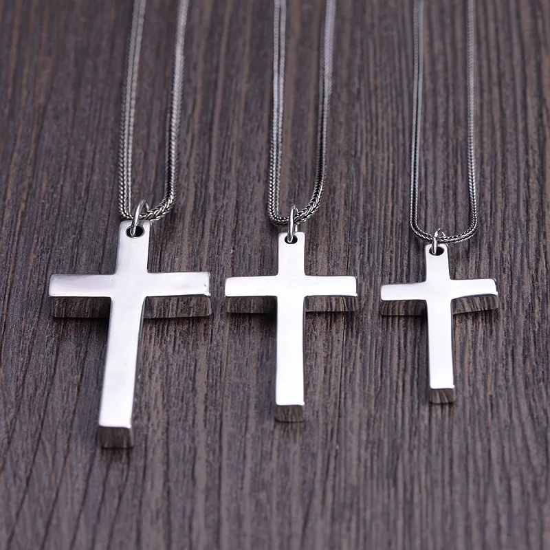 

S925 Sterling Silver Minimalist Bright Cross Polished Pendant for Wome Men Lover Pure Silver Glossy Fashion Christian Jewelry