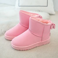 2021 new winter warm plush baby toddler boots fashion children snow boots bowtie princess shoes for girls kids cotton boots