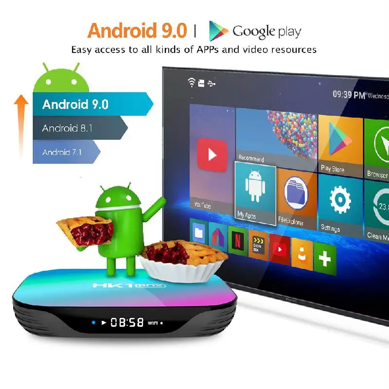 Смарт-Android9.0 TV Box 4 Гб Оперативная память 64 оперативной памяти 32 встроенной 8K 2 4G 5G